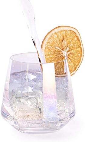 Iridescent Tumbler Glasses - Set of 4 | For Whiskey, Cocktails, Gin & Juice | Lead-Free Crystal Glass | 290ml Capacity | Drinking Glasses | M&W