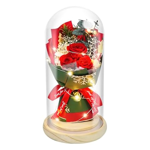 HVY Preserved Rose Bouquet with LED Light Cover