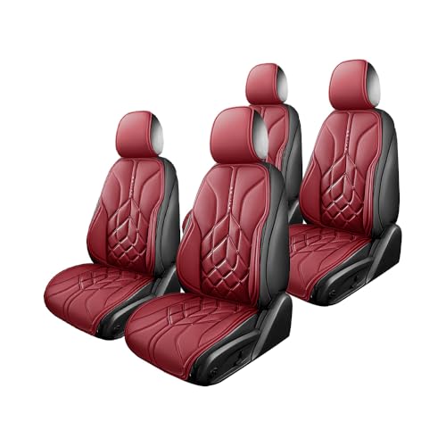 スズキ ワゴンR ワゴンRスティングレー 用 シートカバー カーシートカバー 車 PUレザー シート保護 滑り止め 通気 内装パーツ 洗える 夏 暑さ対策 汚れ防止 オールシーズン対応 簡単取付 レッド フルセット-4席 12P ZDB6-FU-08
