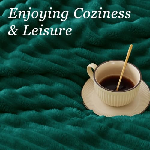 Image of BEDELITE Ribbed Twin Blanket for Couch & Bed, Emerald Green, 60 inchx80 inch | Ultra-Soft Plush Fleece, Cozy, Warm Yet Lightweight, Ribbed Texture, Home Decor, Machine Washable, Giftable, All-Season Use