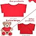 RoundFunny Bear Tee Shirt Fit Most Bear Clothes Stuffed Animal Clothes Shirt Basic Stuffed Bears Dolls Shirt (14-18inch,Red)