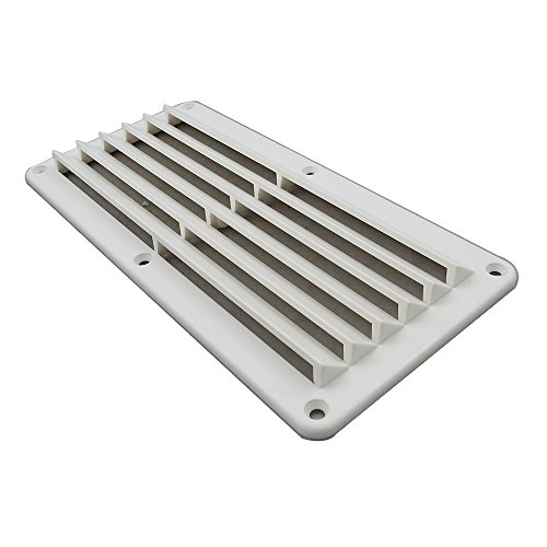 White Water 58825W ABS White Plastic Louvered Vent, 10-1/4” x 4-7/8”