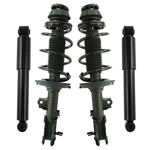 Image of TRQ Front and Rear Complete Strut Assembly & Shock Absorber Kit Complete Strut & Coil Spring Assembly Compatible with 2012-2017 Hyundai Accent
