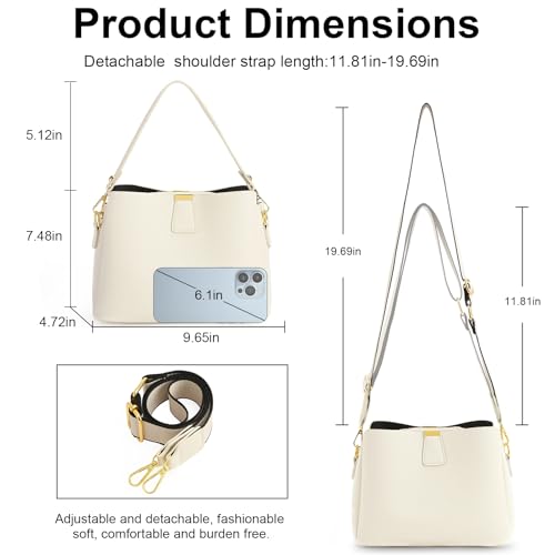 Bolso hombro mujer de cuero vegano con 2 correas ajustables miniatura 4