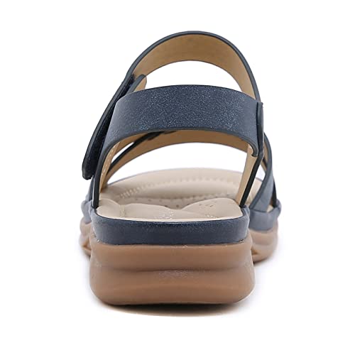 Women's Flat Sandals Open Toe Dressy Sandals Summer Casual Comfortable Ankle Strap Sandals4