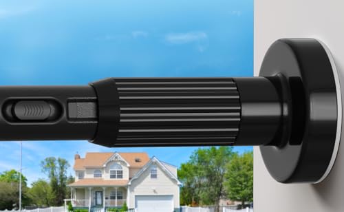 Image of AIZESI 41-124 Inch Heavy Duty Black Tension Curtain Rod - No Drilling, Adjustable, Rust-Resistant for Outdoor, Living Room, Window, Bathroom