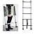TINVHY Telescopic Ladder 3.8M/12.5Ft Aluminum Collapsible Retractable Portable Extension Ladder for Household or Outdoor Work 330lbs Capacity