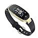 Produktbild Winnes Fitness Tracker, Damen Smart Fitness Watch mit Schlaf-Monitor, Pulsmesser Wasserdicht Smart Watch Schrittzähler Kalorienzähler Unterstützung iOS Android S3 (Schwarz-Gold)