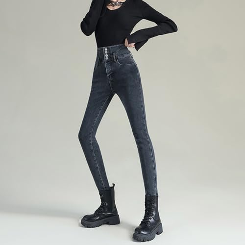 Generisch Damesjeans met fleecevoering, thermo-slim fit, superhoge