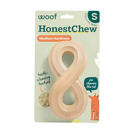 WOOF HonestChew Dog Toy Infinity - Durable Dog Chews - Made with Natural, Plant-Based Ingredients - Splinter-Resistant - Safer Than Dog Bones - Small