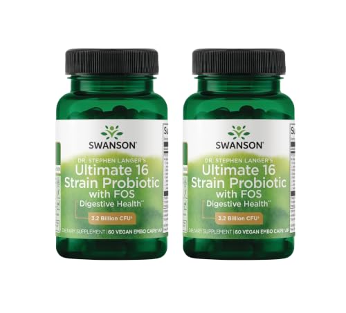 Swanson Dr. Langer's 16-Strain Probiotic with Prebiotic FOS for Gut Health (Option 3)