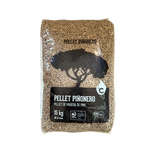 Saco de Pellet 100% Pino para Calderas y Estufas - 15Kg