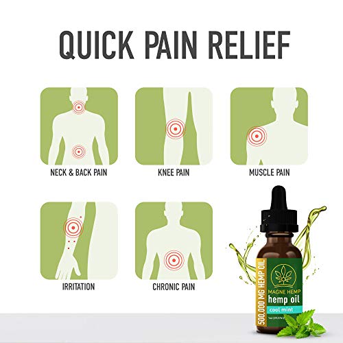 MagneHemp Organic Hemp Oil - Powerful 500,000mg THC-Free Hemp Oil Cool Mint Essential Oils Flavoring - High Potency Hemp Oil Extract for Joint Support and Mood Enhancement - Omega 3 6 9, Vitamin E - Image 4