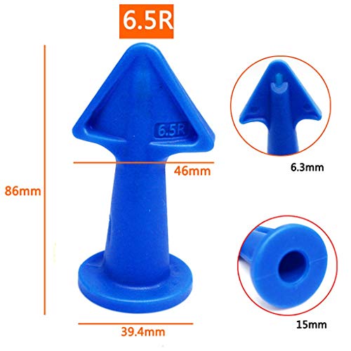 Zoreni 3 Pieces Caulking Tool Sealant Finishing Tools, Silicone Sealant Caulk Nozzle, Silicone Caulking Finisher Grout Scraper Tool for Kitchen Bathroom Window, Tiles or Bricks (Blue)