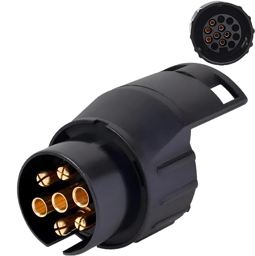 Double Dragon, 7 Pin to 13 Pin Towing Adaptor; 7 Pin to 13 Pin Trailer Adapter; For Trailer Caravan Truck Bike Racks; 7-Pin To 13-Pin Towbar Towing Socket Plug Adapter Converter Connector