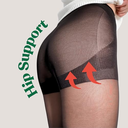 30D Golf Stocking Stirrup Sheer Pantyhose Tights for Women UV Protection Outdoor Sports Spring Summer Autumn (US, Alpha, One Size, Regular, Black)4