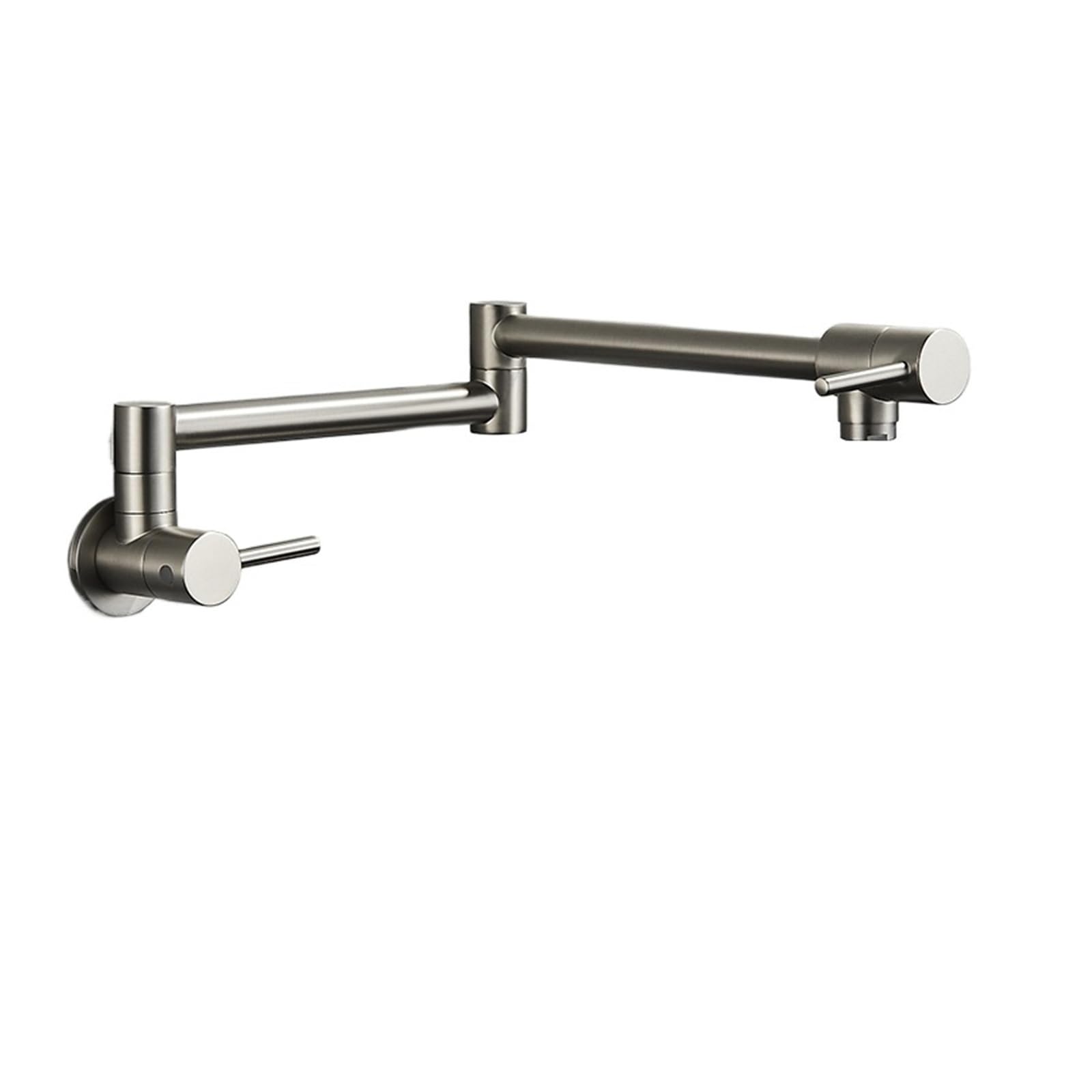 ZQFHSX Folding Into The Wall Faucet, 304 Stainless Steel Universal Rotation Kitchen Concealed Single Cold Tap for Most Scenarios(Brushed Nickel A)