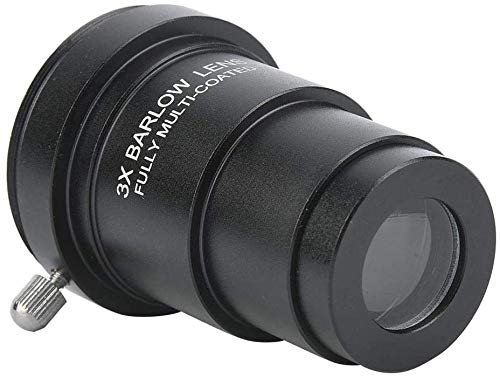 POFET 3 lentes Barlow, lente Barlow de 1.25 pulgadas, telescopio de astronomía para ocular con revestimiento completo