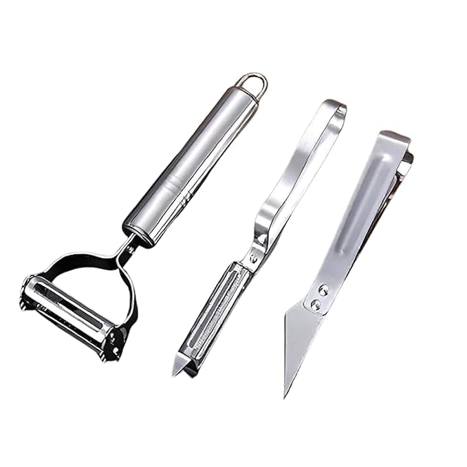 AP & ZP Multifunctional Stainless Steel Rotary Peeler/Cutter/Slicer for Vegetables/Fruit | Kitchen Tool & Accessories | Combined Vegetable Peeler (Set of 3 PCs,Multicolor)