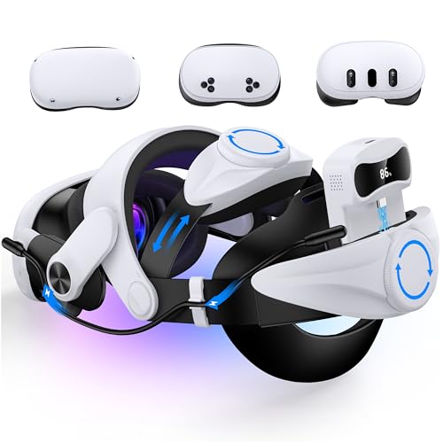 KawayeReal Head Strap for Meta Quest 3/3S/2 with 7500mAh Hot-Swappable Battery, Comfortable Elite Strap Replacement for 3–4H Extended Playtime, Adjustable VR Headset Accessories for Oculus - MQ3000