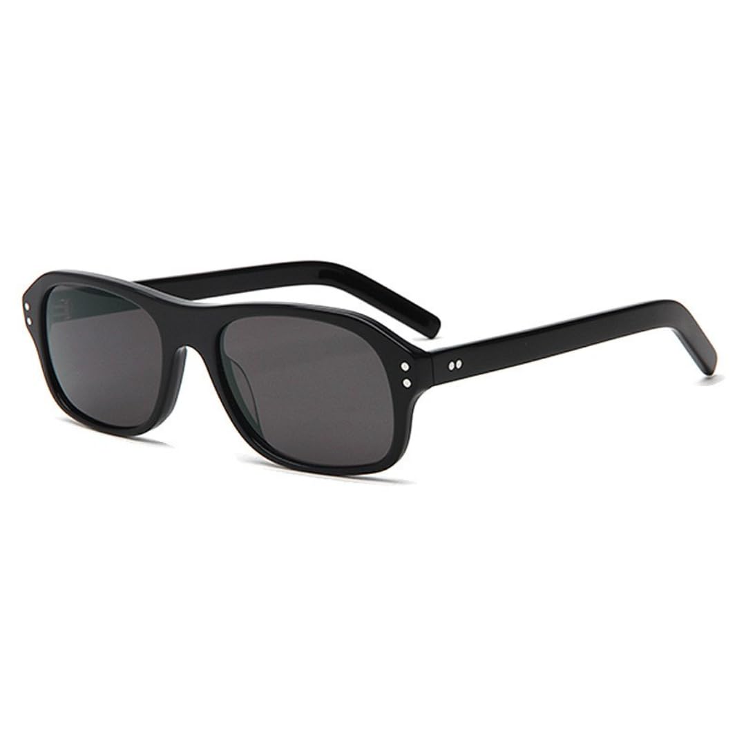 Lunettes de soleil rétro femme à monture fine épaisse en acétate, protection UV400