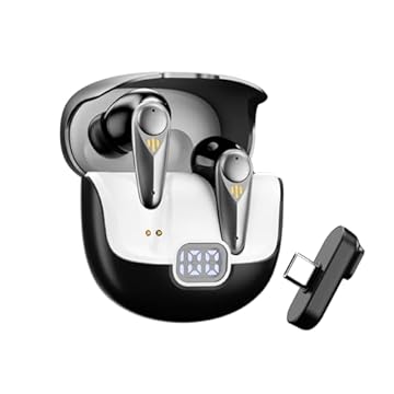 Basike Fone de Ouvido Gamer Sem Fio Bluetooth 5.4, Headset 2.4GHz com Baixa Latência 30ms, Mic ENC, Display LED, Receptor Type-C – PS5/4, Switch, PC, Steam Deck e VR – Preto