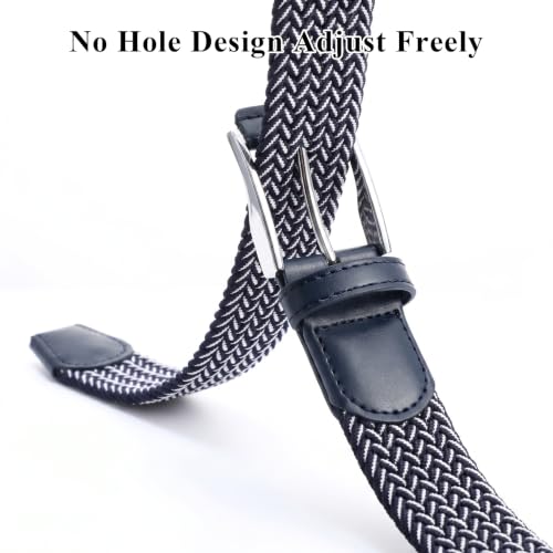 Image of XZQTIVE Braided Stretch Belt Mens Gift Elastic Woven Belt for Golf Casual Pants Shirts Jeans