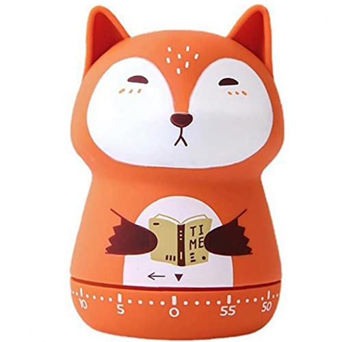 キッチンタイマー シンプル かわいい 調理アラーム 360度回転 動物時計タイマー プラスチック 漫画 キッチンアクセサリー 1個入り