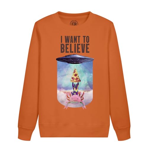 Sweatshirt enfant chat extraterrestre pizza humour vintage illustration