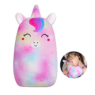 FIODAY Car Seat Belt Covers for Kids Unicorn Seat Belt Pillow Soft Seat Belt Cushion Adjust Seat Strap Pillow Head Neck Support for Children Boys Girls Travel