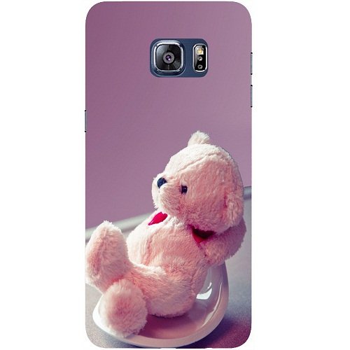 Casotec Plastic Cute Teddy Bear Design Hard Back Case Cover for Samsung Galaxy S6 Edge Plus ( Multicolor)