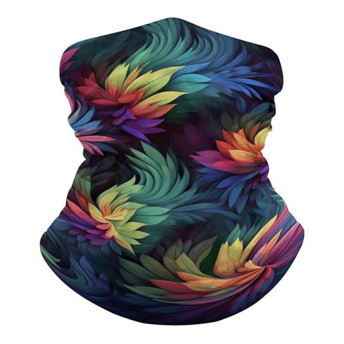 Pasamontañas elástico con diseño floral colorido para clima frío, bufanda cuello, bandana a prueba de viento para hombres y mujeres, ideal para motocicleta, ciclismo, esquí y fiestas miniatura 2