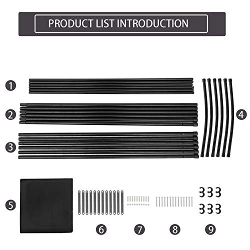 Actrey Outdoor/Indoor Room Divider (3-Panel), Folding Partition Privacy Screen For Office, School,Studio, Conference,Classroom, Dorm Room, Kids Room-102 W X 16" D X 72" H (Black) #TOP3