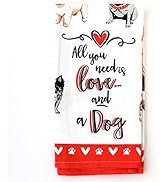 Funny Kitchen Towels with Sayings - Colorful Kitchen Decor Novelty Gift (Dog Love)