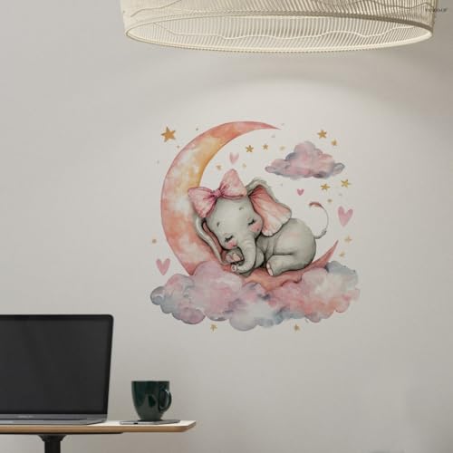 Autocollant lune rose pour décoration murale de salon cocooning - 2