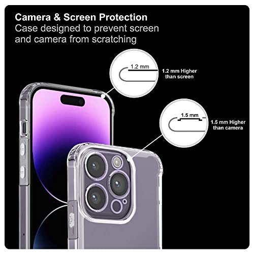 Image of WOW IMAGINE Ultra-Hybrid Crystal Clear Back Case Cover for Apple iPhone 14 Pro | Hard Back | Slim Fit Shockproof Design | Camera Protection Bump | Back Cover Case (PC,TPU | Transparent)