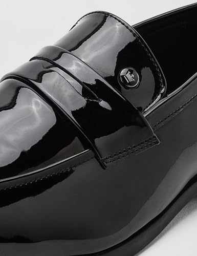 Image of Louis Philippe Men Patent Leather Breathable Lining Material Anti Slip with Heel TPR Sole Formal Slip-on Shoes