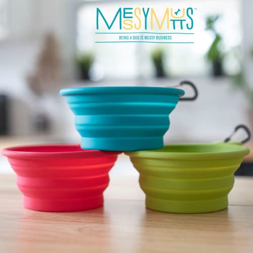 Messy Mutts Silicone Collapsible Bowl | Pet Travel Necessity | Portable Water Or Food Dish | Pop Up Watering Bowl | Camping, Hiking, Walking Accessory | Large, 3 Cups | Green #TOP5