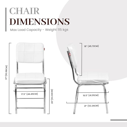 Image of GOYALSON Office Chair Visitor Chair Without arm Rest with Steel Frame and Cushioned seat Back, Chair Without Wheels Holds up to 110 kg Heavy Design (1, White, Heavy 1)