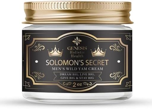 Genesis Solomon’s Secret Men’s Wild Yam Root Cream 2oz, Organic Yam Cream for Men with Maca, Chaste Tree Berry and Red Clover, Fast-Absorbing, Non-Greasy, Made in USA