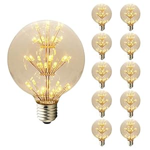 mengjay® 10 stuks Vintage Edison-gloeilamp G95 3W 300LM 3000 K LED Diamond Star Retro gloeilamp Warm Wit AC 220-240V…
