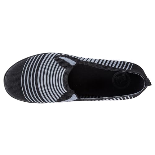Image of Propet Womens Travel Fit Striped Slip On Sneakers Shoes Casual - Black, Grey