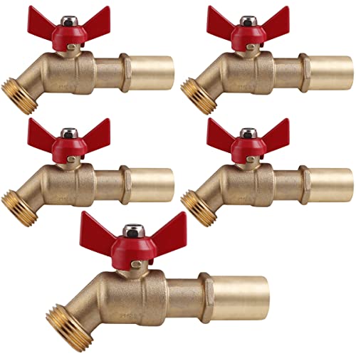 Image of Midline Valve Extended Street Hose Bib Boiler Drain, 3 /4'' SWT /Press, Brass (5 Pack)