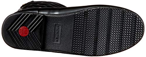Hunter Refined Gloss Quilt Short Rain Boots Black 8 #TOP3