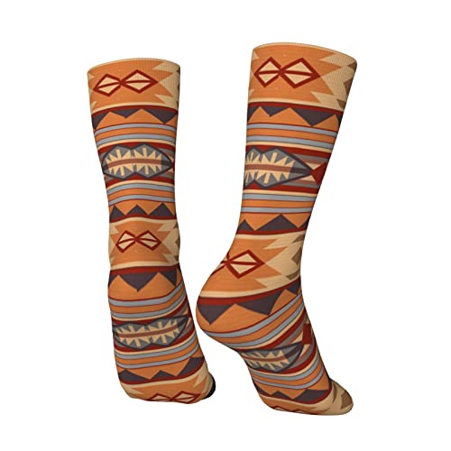 Mens Dress Socks Native Southwestern Design Tan Gray Brown American Socks for Men Fashion Crew Casual Socks4