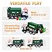 Garbage Truck Toy, Large Friction Powered Trash Truck Toy with Light and Sounds, 4 Trash Bins and Learning Cards for Kids