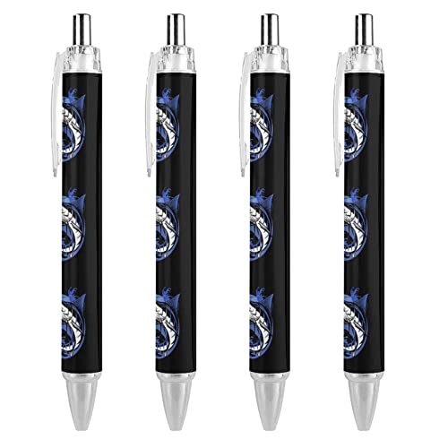 Bolígrafo retráctil de tinta azul Blue Marlin, bolígrafos portátiles para oficina en casa, 4 uds