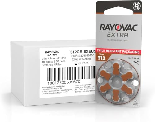 Image of Rayovac Extra Advanced, size 312 Hearing Aid Battery (pack 60 pcs)