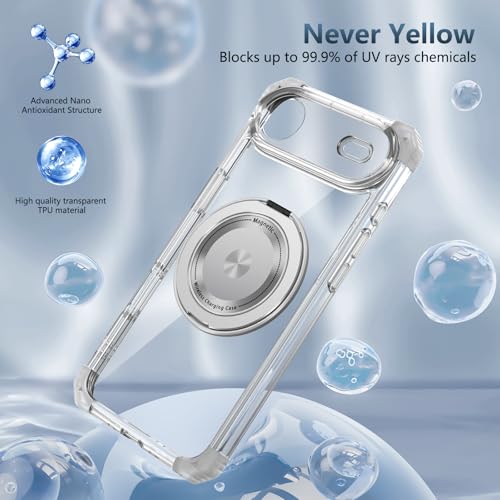 Image of Cubix Back Cover Case for iPhone Air Hard PC + TPU | Metal Ring Kickstand | 1500g Magnetic Hold | 360 Rotating Stand | Military Drop Protection | Air Cushioned Corners