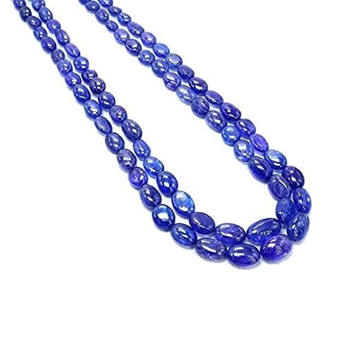AAA 2 Strand Natural 7-9MM Tanzanite Quarts Beads, Tanzanite Quarts Smooth Oval Beads, Tanzanite Quarts Oval Shape Beads, Gemstone Beads, Tanzanite Quarts Nuggets Necklace, Blue